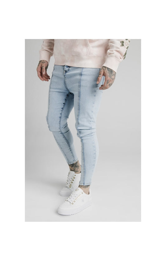 SikSilk Drop Crotch Pleated Applique Jeans - White