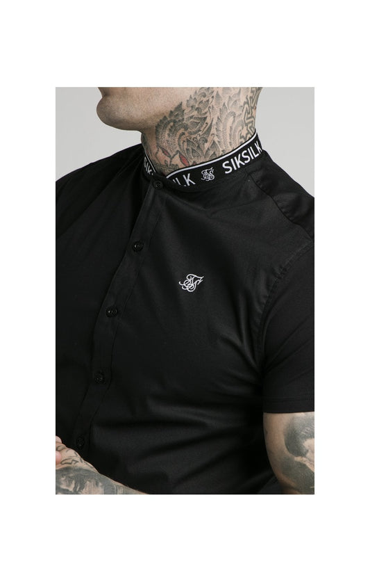 SikSilk S/S Tape Collar Shirt - Black