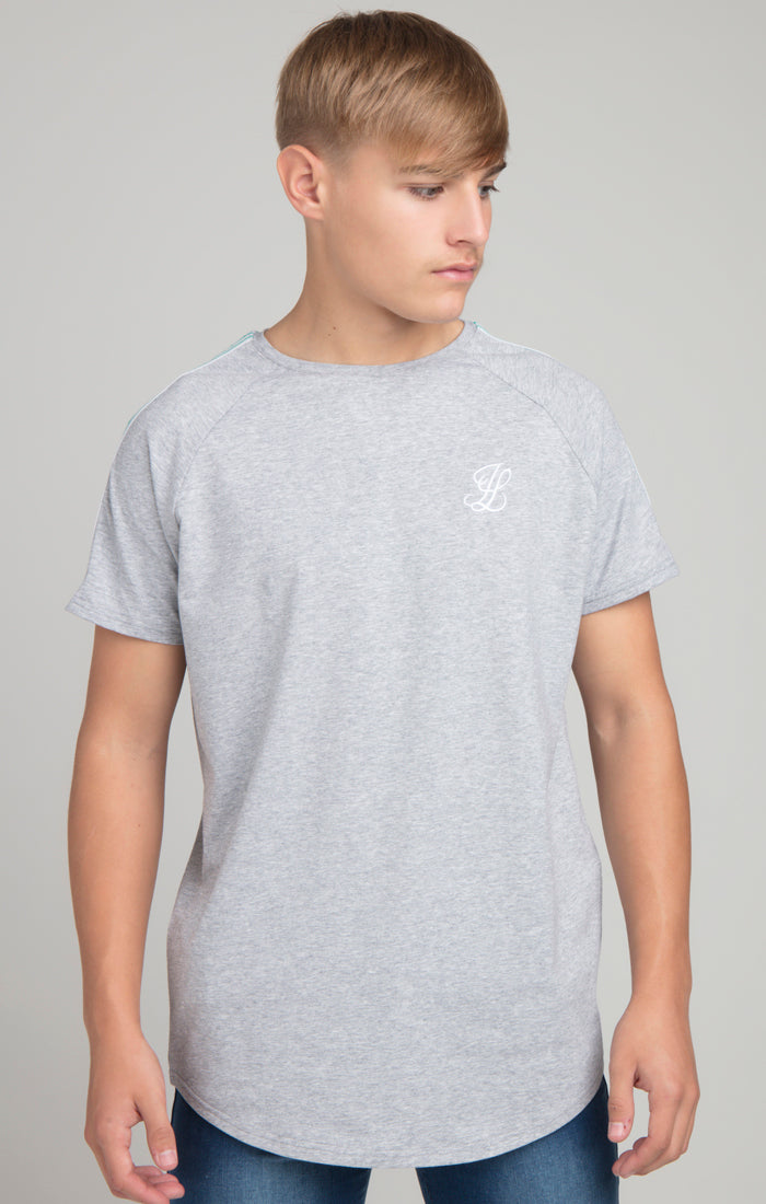 Laad de afbeelding in de Galerij viewer, Boys Illusive Grey Marl Taped T-Shirt (1)