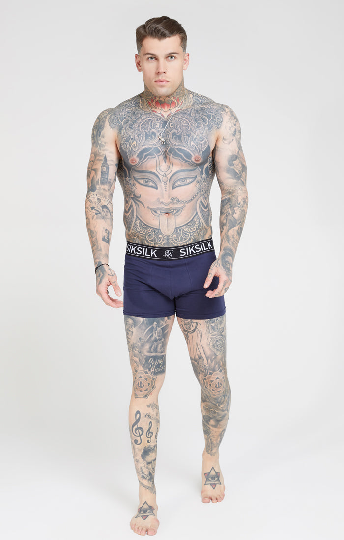 Laad de afbeelding in de Galerij viewer, SikSilk Boxer korte broek (2 Pack) - Marineblauw &amp; Gray Marl