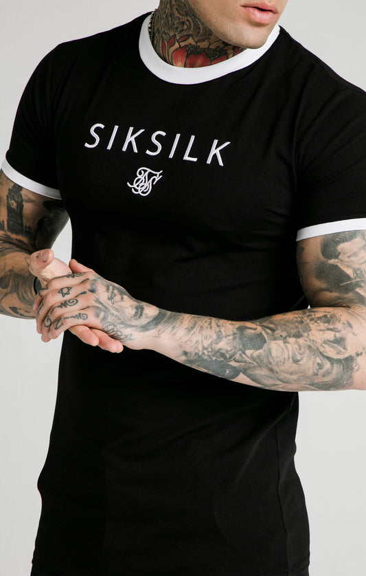 SikSilk S/S Straight Hem Gym Tee - Black