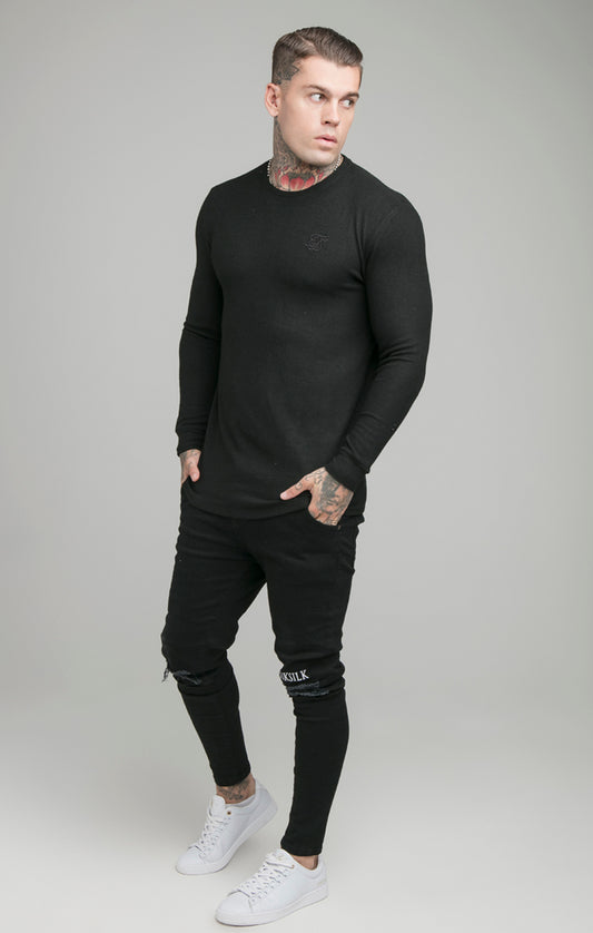 Black Muscle Fit Sweatshirt