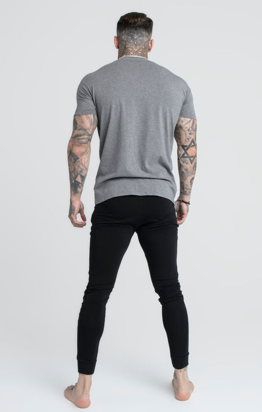 T-shirt in de kleuren zwart en ‘grijs Marl’ (2-delige set)