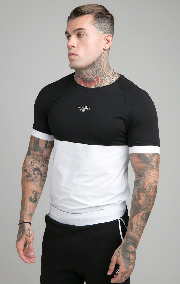 Laad de afbeelding in de Galerij viewer, Black Elastic Cuff T-Shirt