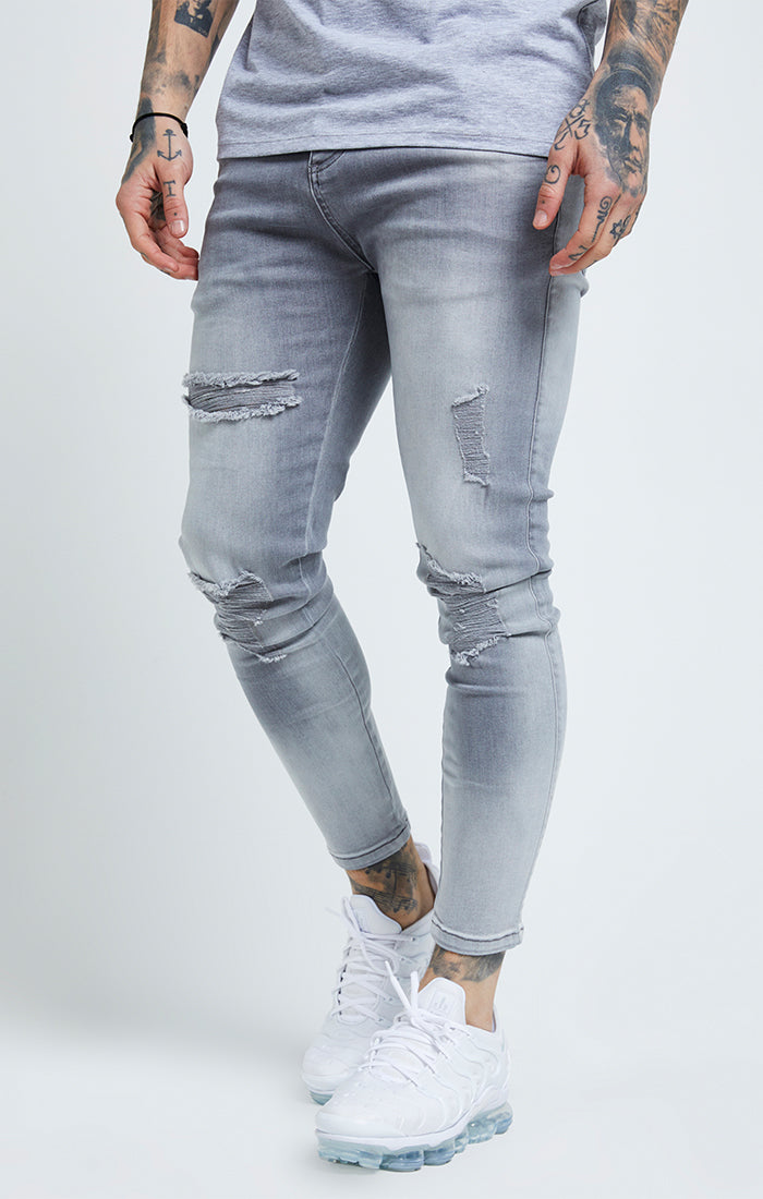 Laad de afbeelding in de Galerij viewer, Grey Essential Distressed Skinny Jean