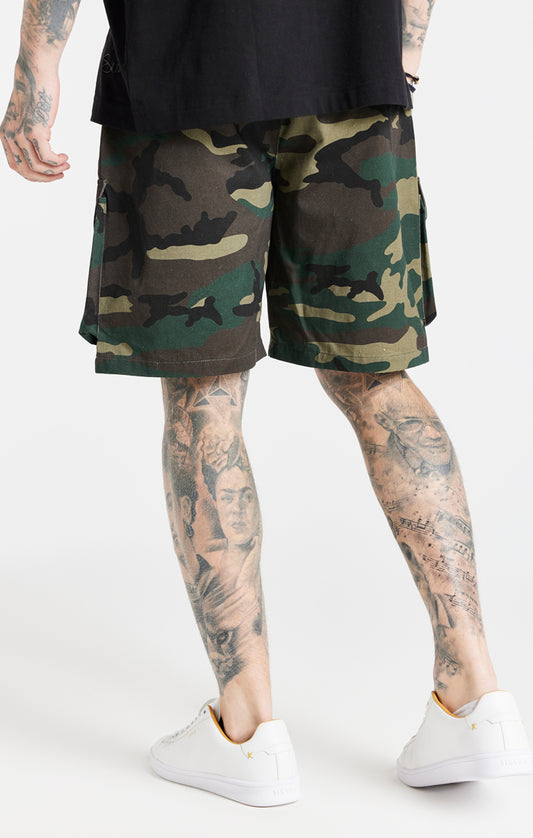 SikSilk Camouflage Cargo Shorts - Camouflage