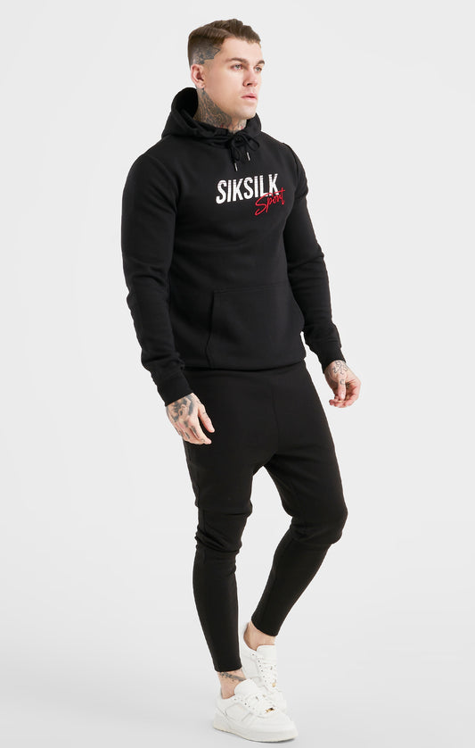 Zwarte sportieve sweater met capuchon
