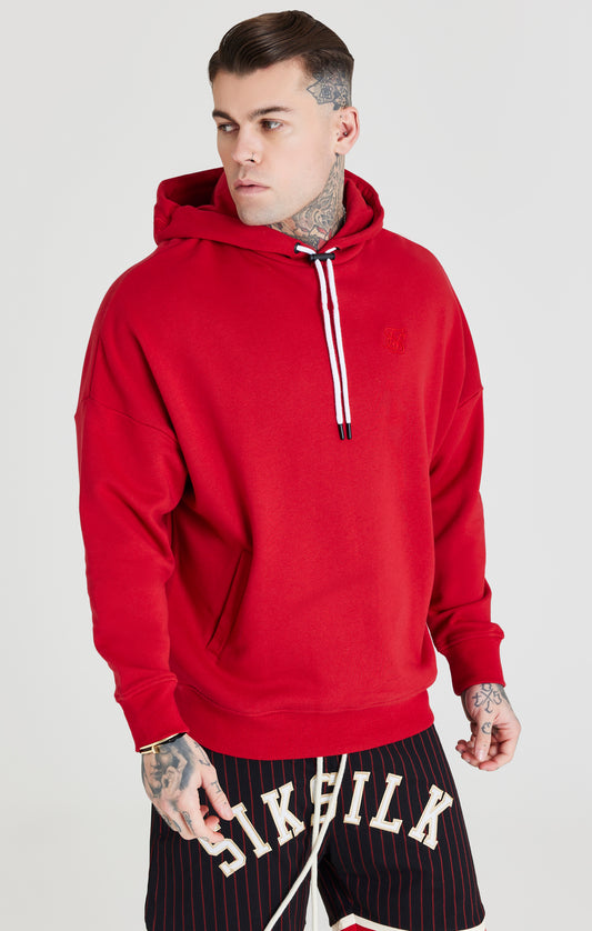 Retro Classic - Rode sweater met verstelbare capuchon