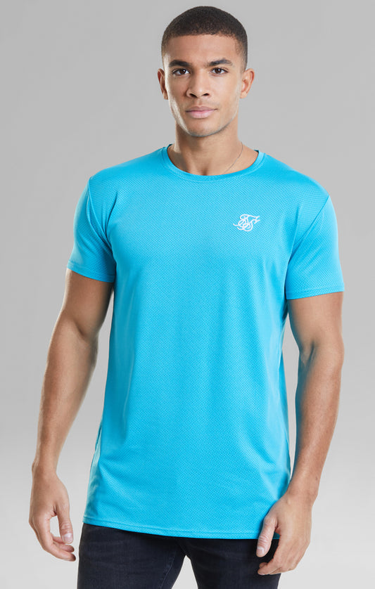 Teal Eyelet Muscle Fit T-Shirt