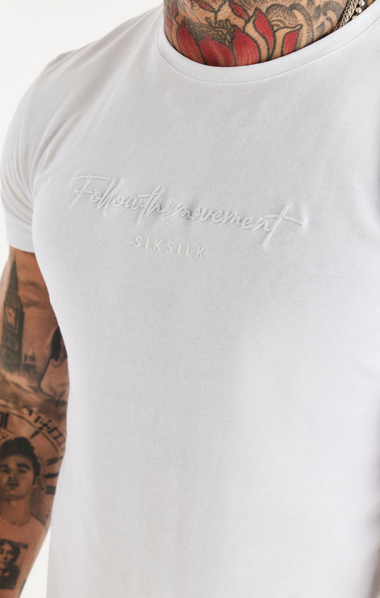 SikSilk Gym T-shirt met Korte Mouwen en Geschreven Logo - Wit