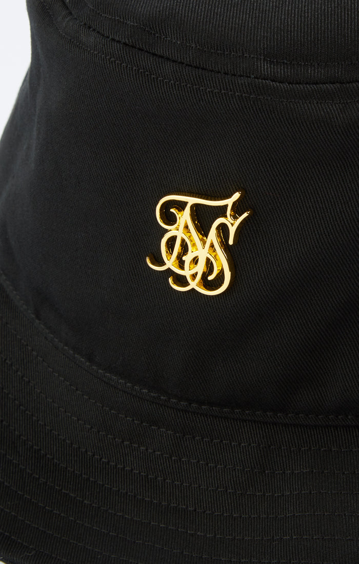 Laad de afbeelding in de Galerij viewer, Black Embossed Logo Bucket Hat (1)