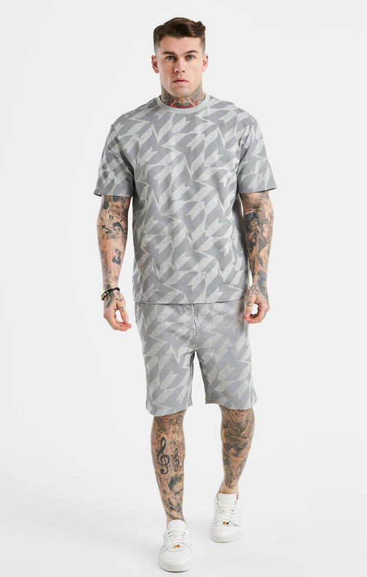 Messi x SikSilk Silver Print Shorts - Grey Marl