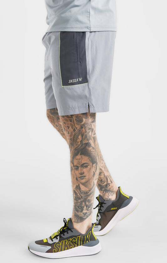 Geweven sportieve short in de kleur ‘grijs Marl’