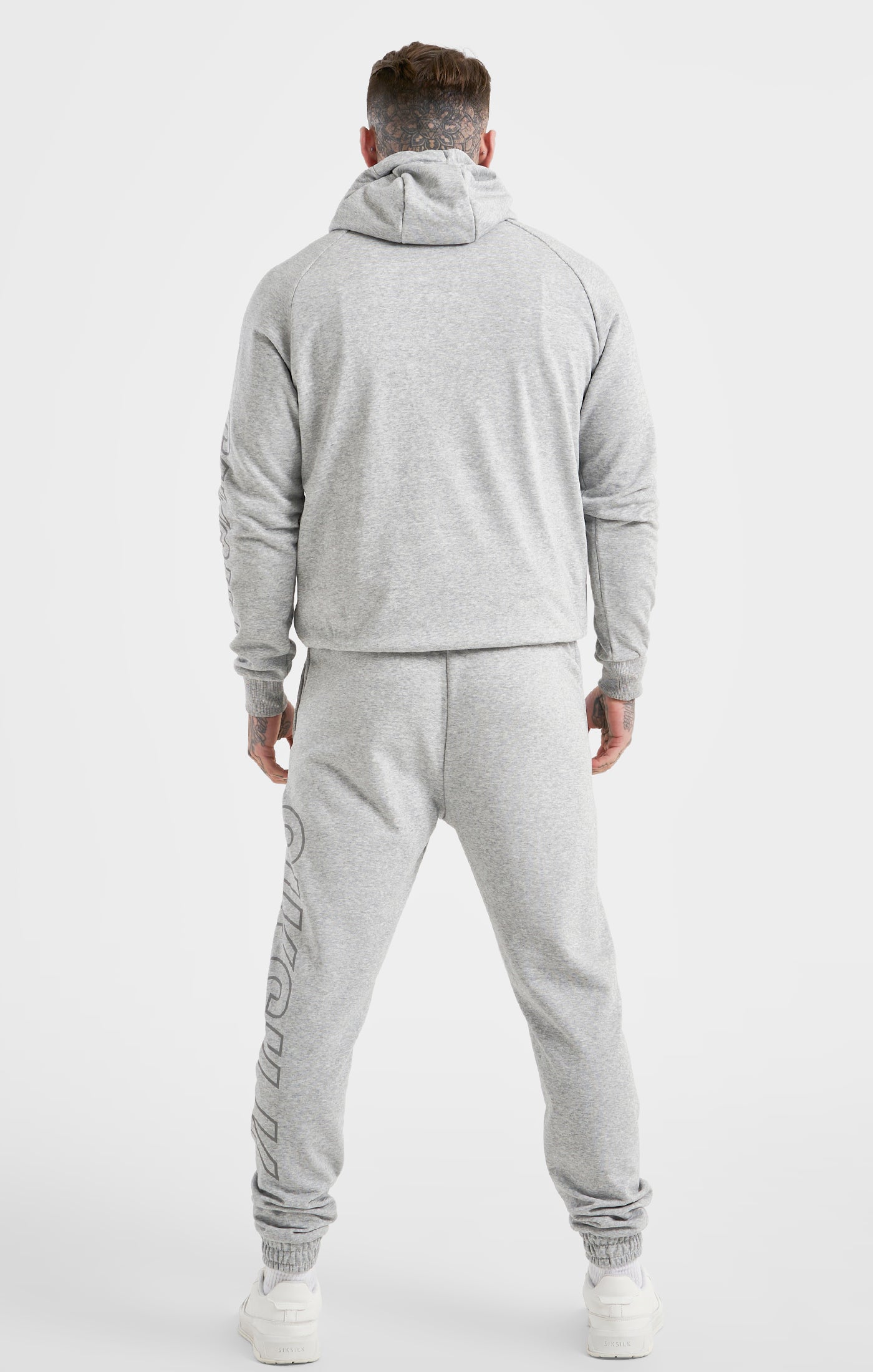 Laad de afbeelding in de Galerij viewer, Sportieve sweater met capuchon in de kleur ‘grijs Marl’ (4)