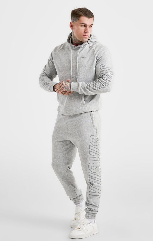 Sportieve sweater met capuchon in de kleur ‘grijs Marl’