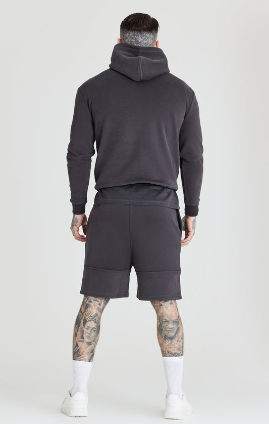 Foundation - Zwarte sweater met capuchon en reliëf