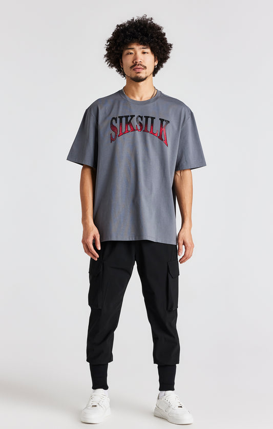Grey Rhinestone Short Sleeve T-Shirt