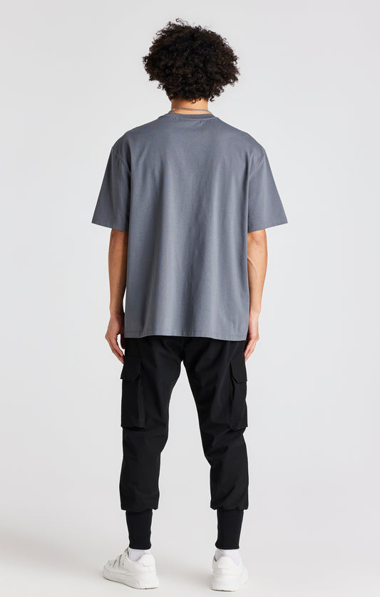 Grey Rhinestone Short Sleeve T-Shirt