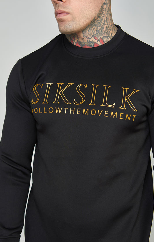 Zwart sweatshirt met goudkleurig logo