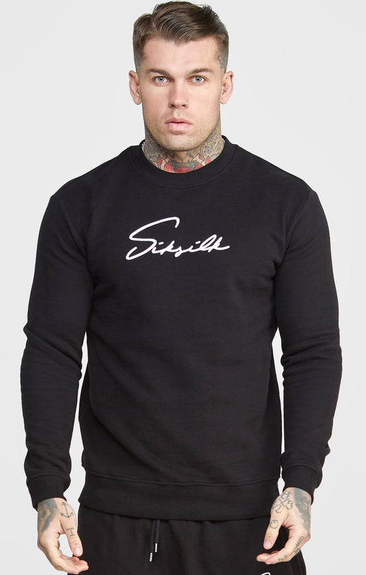 Zwart sweatshirt met geborduurd opschrift