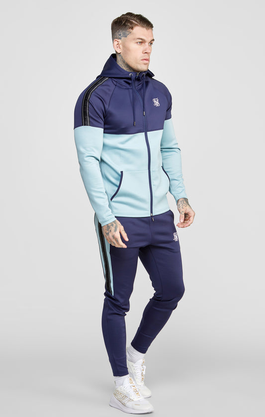 Marineblauw trainingspak - Sweater met capuchon en volledige ritssluiting en joggingbroek