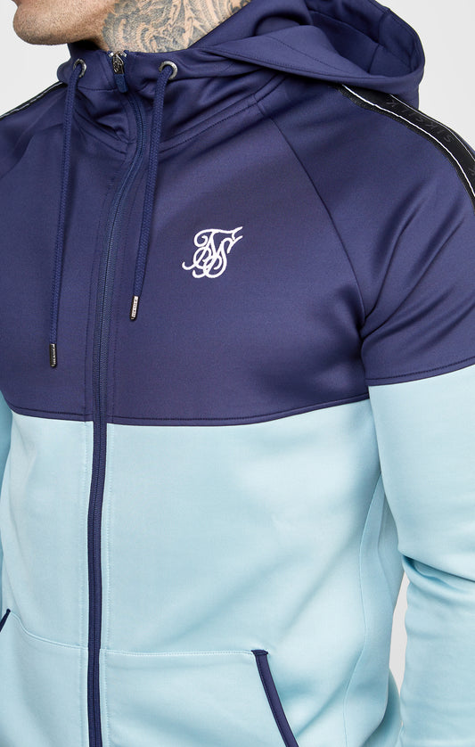 Marineblauw trainingspak - Sweater met capuchon en volledige ritssluiting en joggingbroek