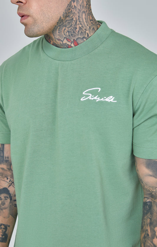 Groen oversized T-Shirt met logo-opschrift