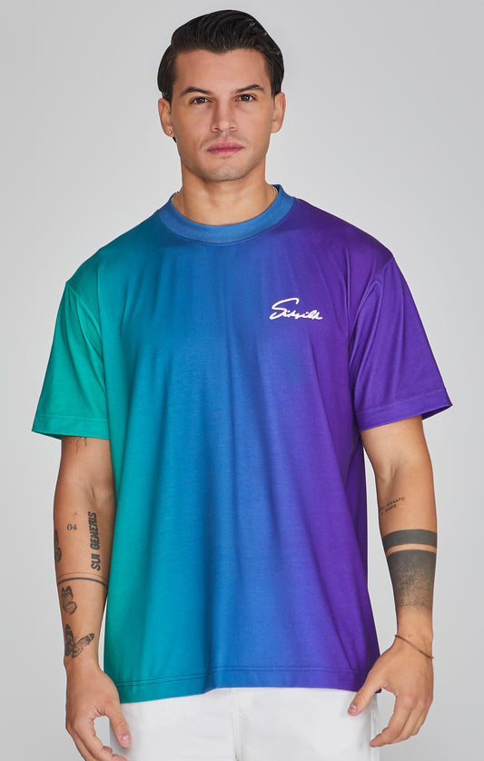 T-shirt met kleurverloop en opschrift