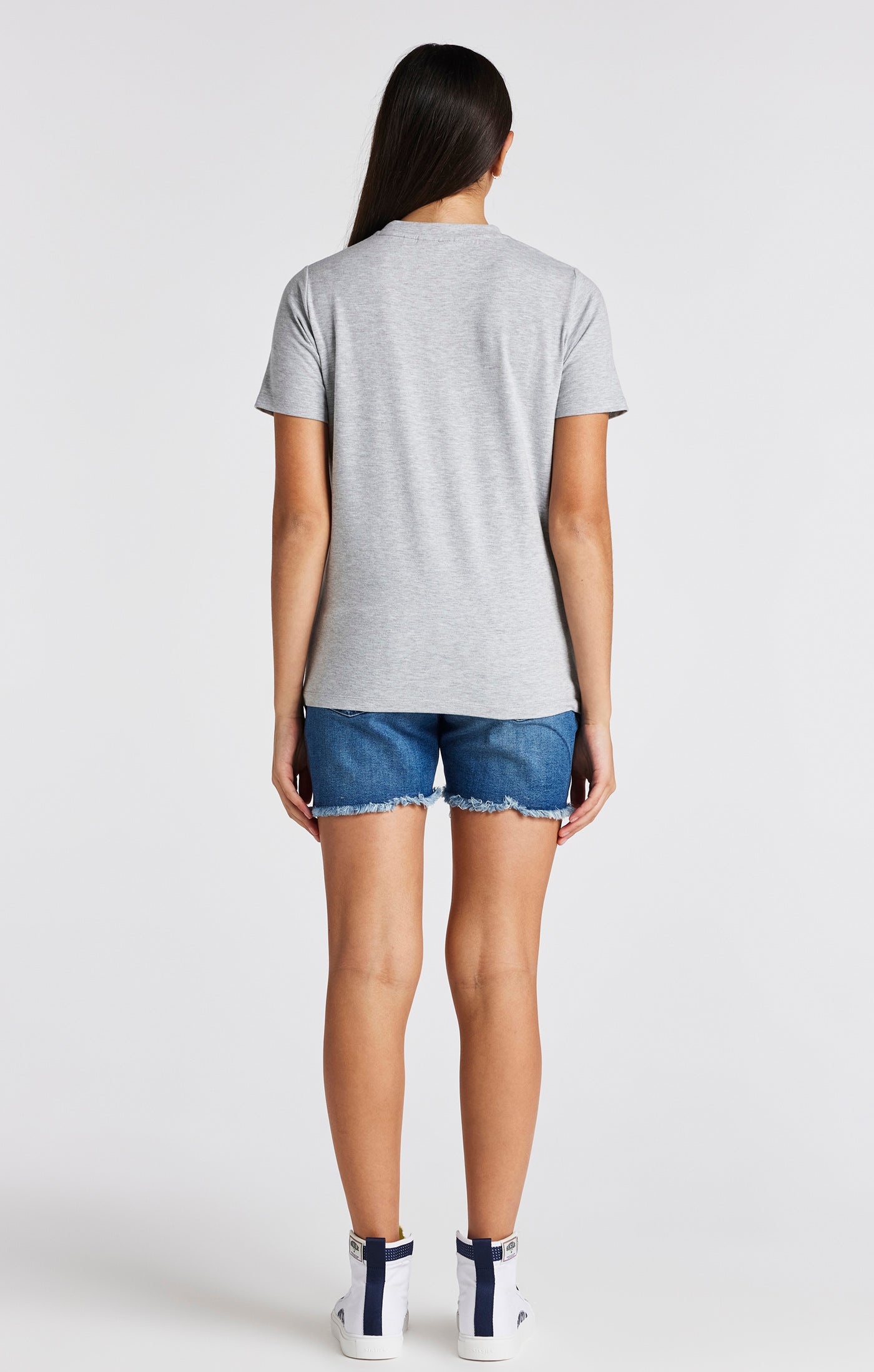 Laad de afbeelding in de Galerij viewer, Girls Grey Marl Branded T-Shirt (4)