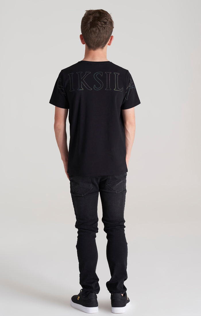 Laad de afbeelding in de Galerij viewer, Boys Black Branded T-Shirt (5)