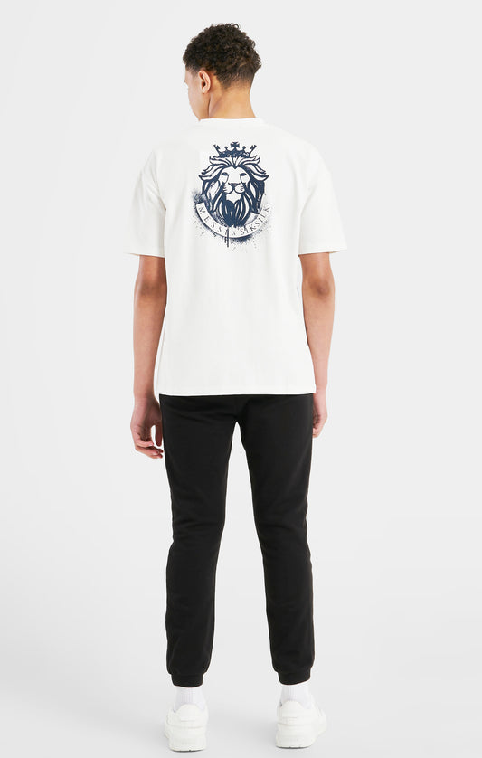 Messi x SikSilk - Ecru oversized T-shirt met leeuwenprint voor jongens