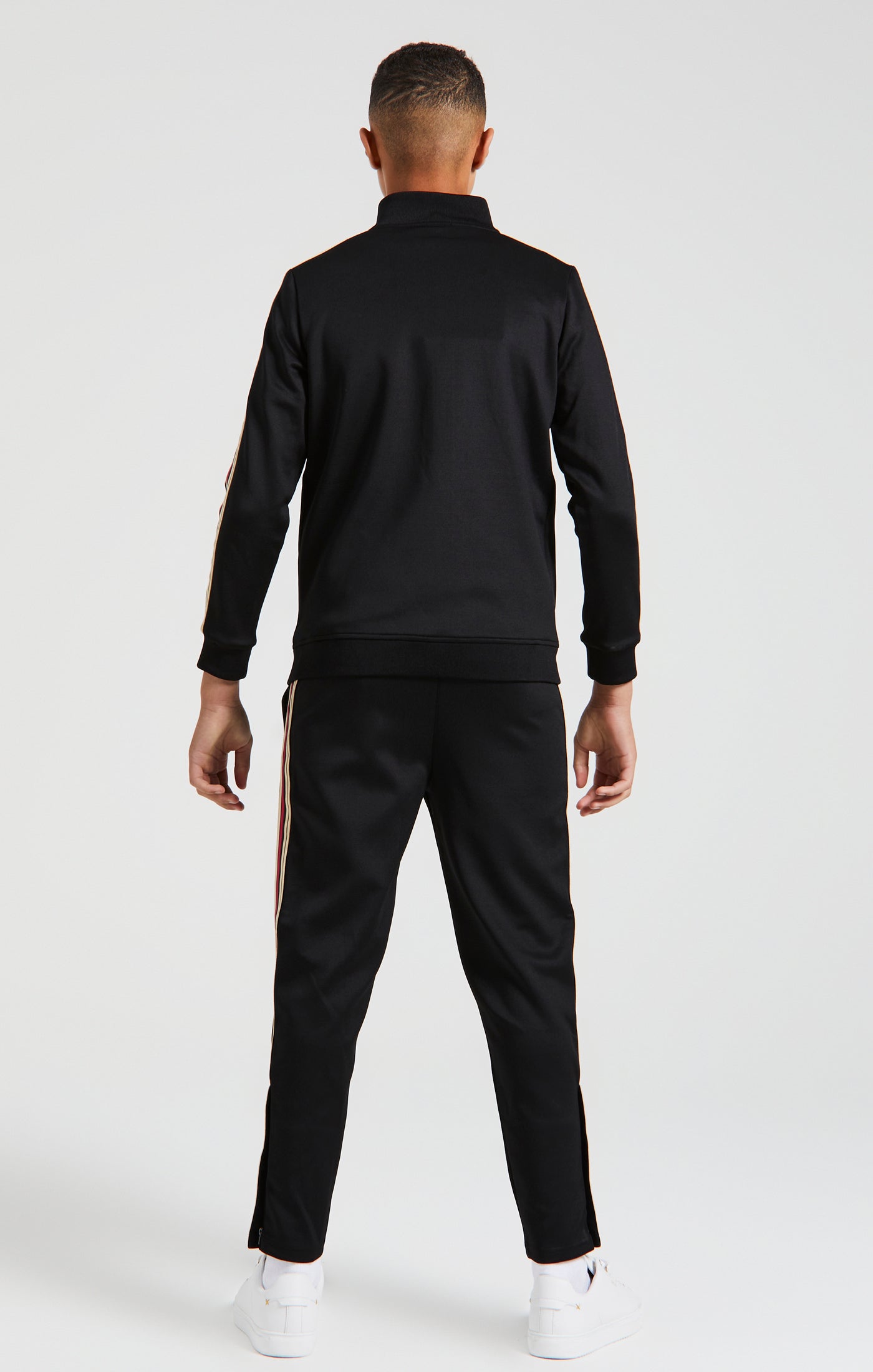 Laad de afbeelding in de Galerij viewer, Messi x SikSilk - Zwarte sweater met trechterhals en volledige ritssluiting (6)