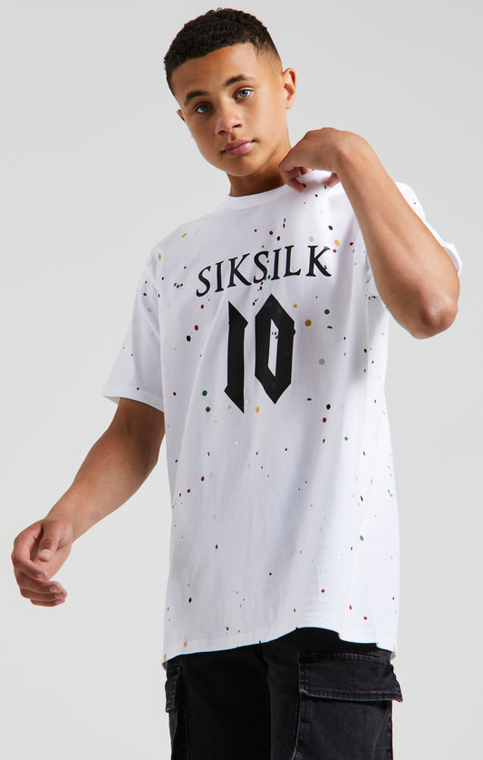 Messi x SikSilk - Wit T-shirt met verfspatten