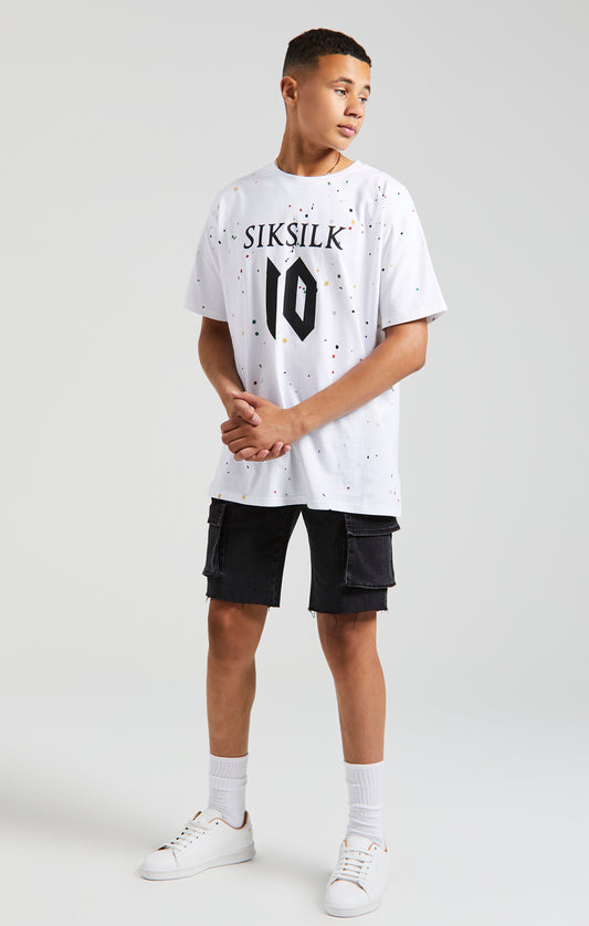 Messi x SikSilk - Wit T-shirt met verfspatten