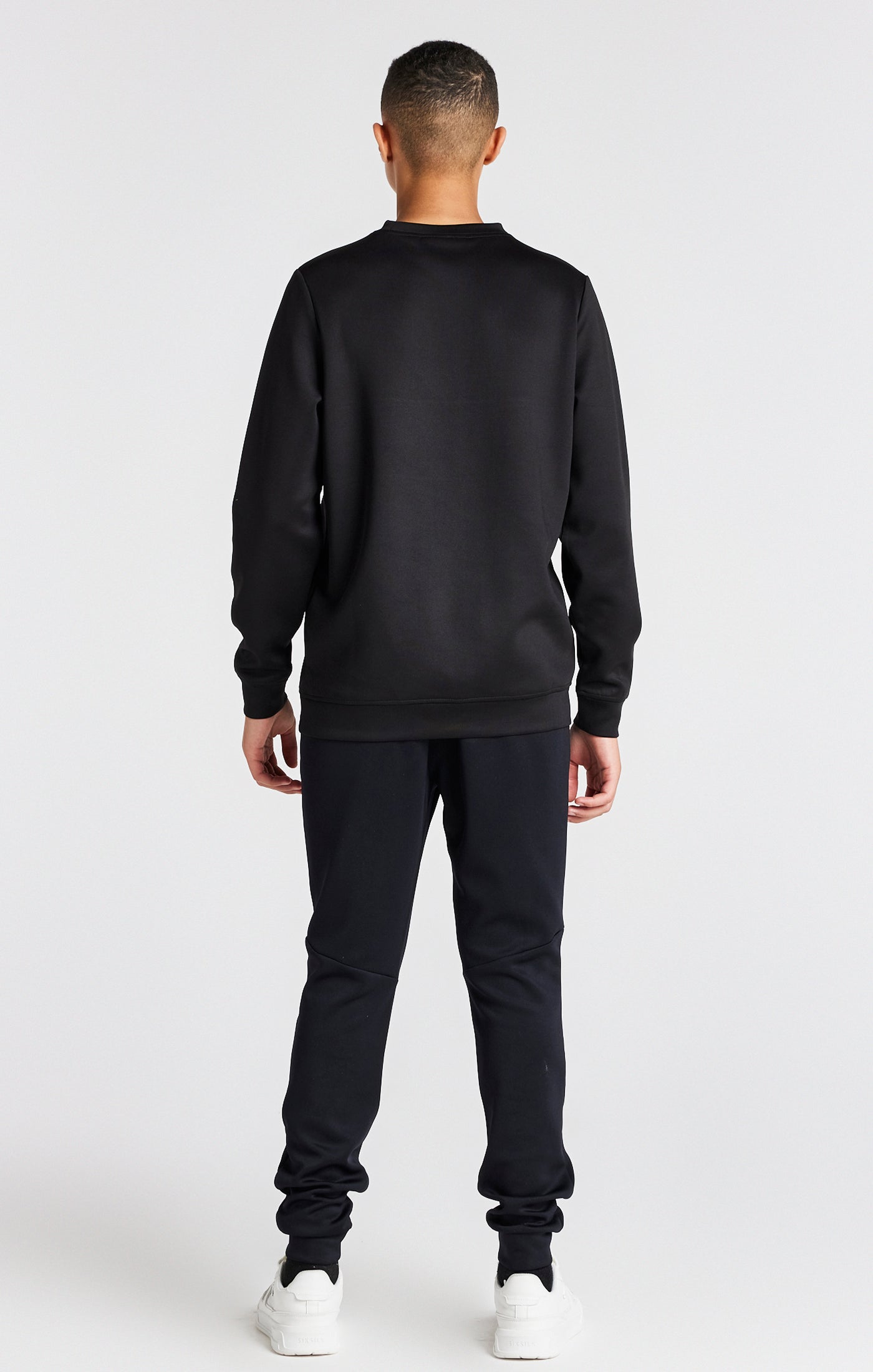 Laad de afbeelding in de Galerij viewer, Zwart sweatshirt van polyester met ronde hals voor jongens (4)