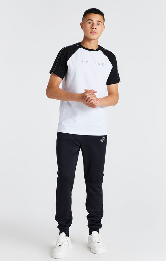 Wit T-shirt met raglanmouwen voor jongens