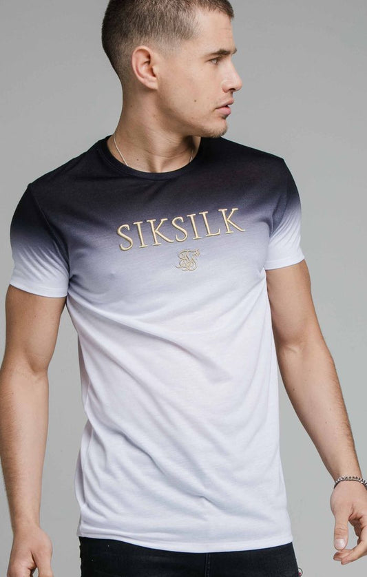Black Embroidered Muscle Fit T-Shirt